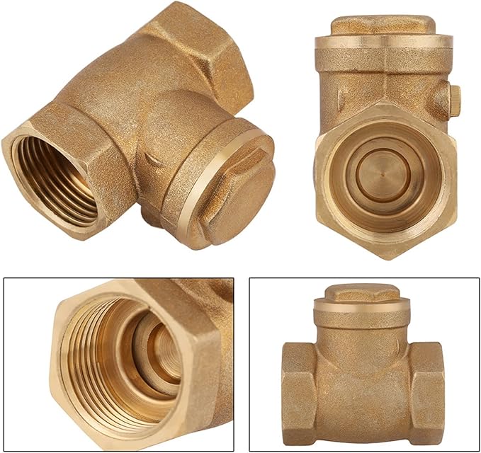 DN20 Swing Check Valve, Brass Female Thread, 232PSI, 3/4 BSP - Prevents Water Backflow, Durable Construction, Easy Installation for Plumbing Systems