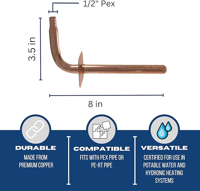 XFITTING 1/2 in Pex Stub Out Elbow with Flange, 4 in x 8 in, 5 Pieces