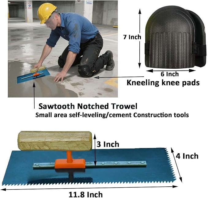 Self Leveling Concrete Tool Epoxy Floor Kit Spiked Roller for Bathroom Floors, Balconies, Toilets and Other Small Areas of The Ground Construction