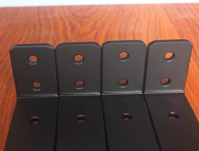 12 Pack - L 5" x H 2" x W1.5, 5mm Thick Black L Shelf Bracket, Iron Shelf Brackets, Metal Shelf Brackets, Floating Shelf, Shelf Supports with Screws