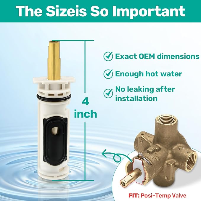 1222 Replacement Cartridge Kit for Moen One Handle Posi Temp Faucet, Compatible Moen Shower Faucet Repair Kit, Inlcuding 104421 Removal Tool and 116653 Handle Adapter