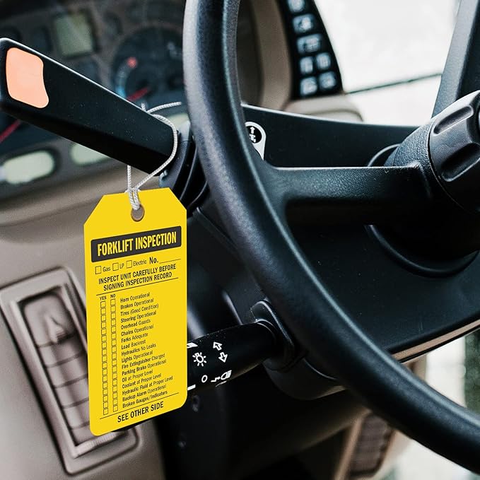 SmartSign 2 Sided Forklift Inspection Tag | 3.375" x 5.875" Plastic, Pack of 25, Made in USA