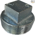 2 Pack BMI 1-1/2 Inch NPT Galvanized Plug, 150#, UL/FM, Silver
