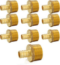 (10-Pack) PEX Fittings, Pex 1/2"x3/4" Male Threaded NPT Adapter, Brass Crimp Fittings, for PEX Tubing Pipe Plumbing, ASTM F1807