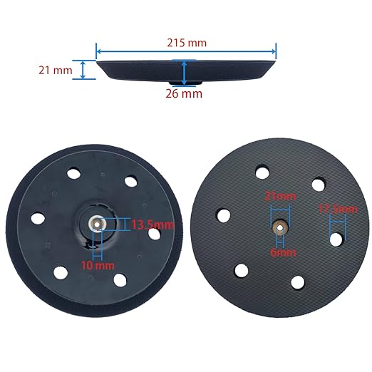 2 Pack 9 inch 6 Hole Hook and Loop Replacement Backing Pad for Orbital Sander Drywall Sander for Wall Grinding Woodworking
