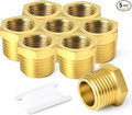 TAISHER 5PCS Brass Reducer Hex Bushing Threaded Pipe Fitting 3/4" NPT Male x 1/2" NPT Female Adapter