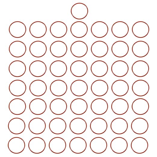 MECCANIXITY Silicone O-Ring 37mm ID 41mm OD 2mm Width Metric VMQ Sealing Gasket Replacement 50A Durometer for Plumbing Compressor Faucets Valves Repair (Red, Pack of 50)
