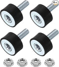 uxcell M6 Rubber Mounts, 4Pcs 20x10mm(DxH) Rubber Cylindrical Anti Vibration Isolator Shock Absorber with Lock Nut for Car Bobbin Generator Air Compressors