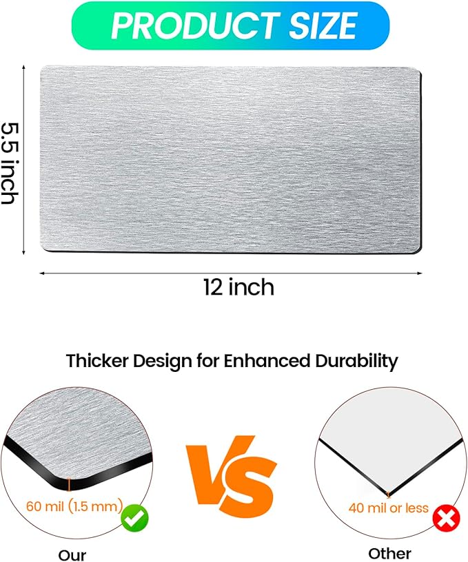 Magnetic Vent Covers, Extra Strong Magnets, Silver 5.5" x 12" (3 Pack) Ultra Thick 60mil, Complete Seal, Air Vent Covers for Home Floor, Ceiling, Wall Registers, HVAC, AC, and Heater Vents