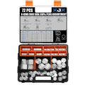 XJX 72-Piece ORFS Cap and Plug Kit, Hydraulic Hose Caps and Plugs Kit 45# Steel Pipe Fitting Set with Precision Threads