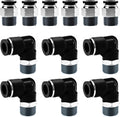 Pneumatic 3/8 Push to Connect Fittings Male Thread Elbow and Straight Combination Air Line Quick Connect Fittings 3/8"OD x 3/8"NPT Quick Connect Air Hose Fittings (Pack of 12)