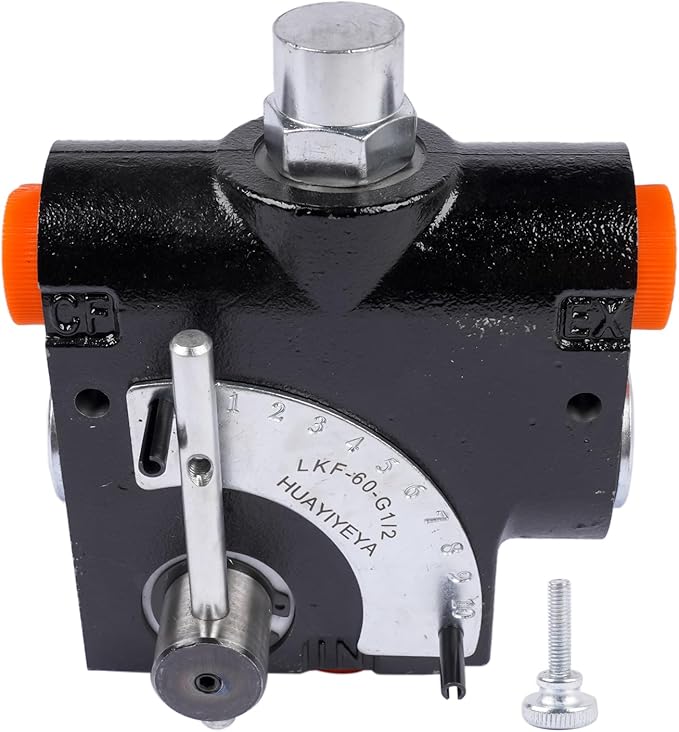 Hydraulic Adjustable Variable Flow Control Valve with Relief, 1/2'' NPT, 500 PSI-3000 PSI, 30GPM, Adjustable Ball Spring Relief Port, FCR51-1/2 PFC51-1/2
