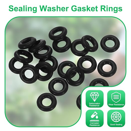 PATIKIL Silicone O-Rings, 50 Pcs 9mm OD 2.8mm ID 3.1mm Thick Sealing Washer Gasket Rings for Car Auto Vehicle Plumbing Repair Air Gas Sealing Connections, Black