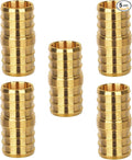 1/2" Pex Coupling, Pex Fittings, Heavy-Duty Brass Crimp Fittings for PEX Pipes with Leak-Resistant Construction, NSF & UPC Certified, 5-Pack