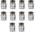 10 Pcs Push-to-Connect Fittings 1/4 Inch Tube OD x 1/4 Inch NPT Thread Pneumatic Male Straight Quick Connect Air line fittings…