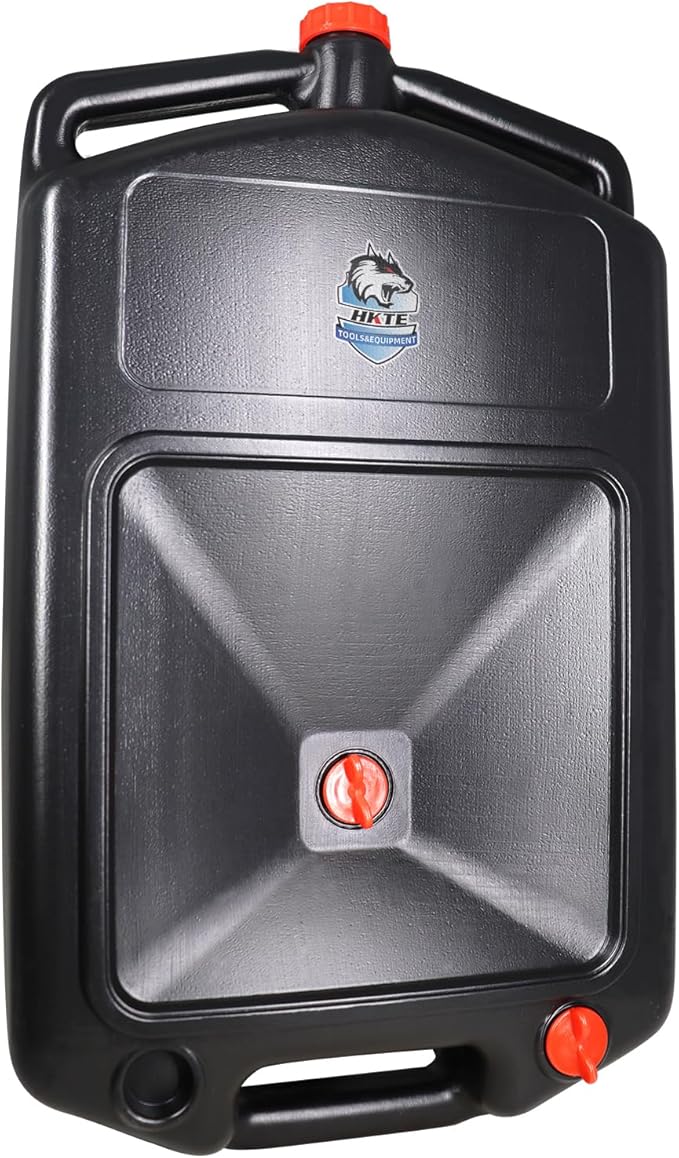 HKTE 2.4Gallon（10L） Oil Drain Pan, HDPE, Low Profile, Durable polyethylene,for All Vehicle Types - Cars, Trucks, SUVs