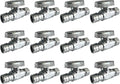 SUNGATOR 12-Pack Pex A Straight Stop Valve, 1/2" Pex A Expansion x 3/8" OD Compression, 1/4 Turn Chrome Plated Brass Shut Off Valve