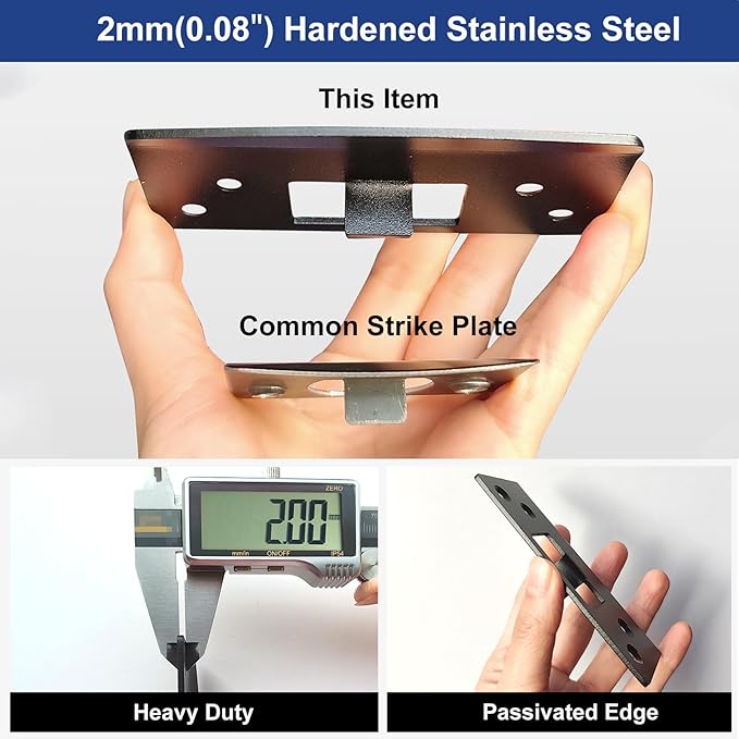 Oversized Door Strike Plate, Extra Large Striker Plate, Large Opening to Fix Door Latch Misalignment, Cover Worn Jamb Slot, Heavy Duty Version(Oil Rubbed Bronze, 1 Pack)