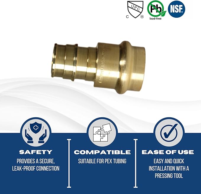 XFITTING 3/4 Pex A x 3/4 Press Coupling, 202-3-6=10XX, 10 Pieces