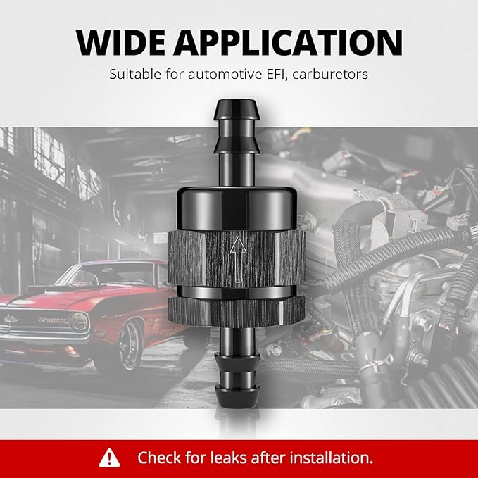 EVIL ENERGY 3/8" Check Valve, One Way Non-Return Valve Fitting Aluminum Black