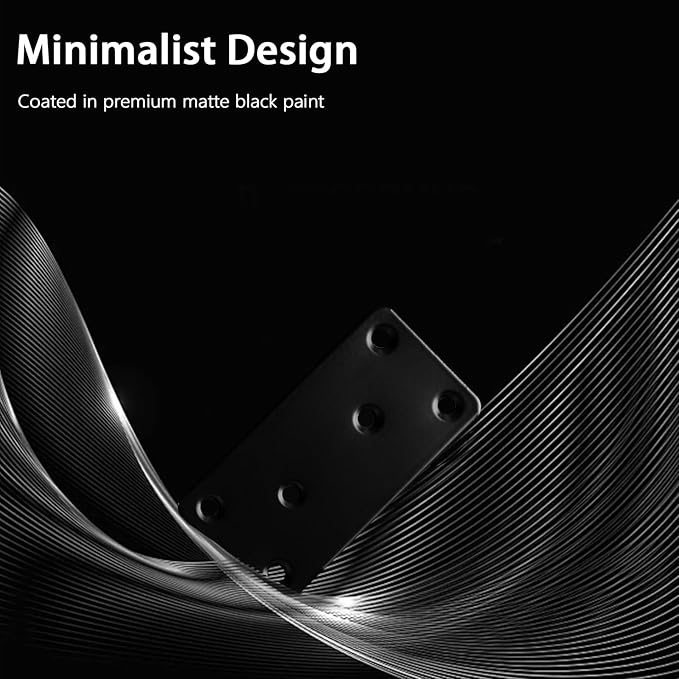 8 Pcs Mending Plate, 3.15 x 1.57 inch Stainless Steel Flat Plates with Holes, Straight Metal Mounting Braces Brackets Kit for Furniture, Wood Joint Connector (Black, 3.15 inch)