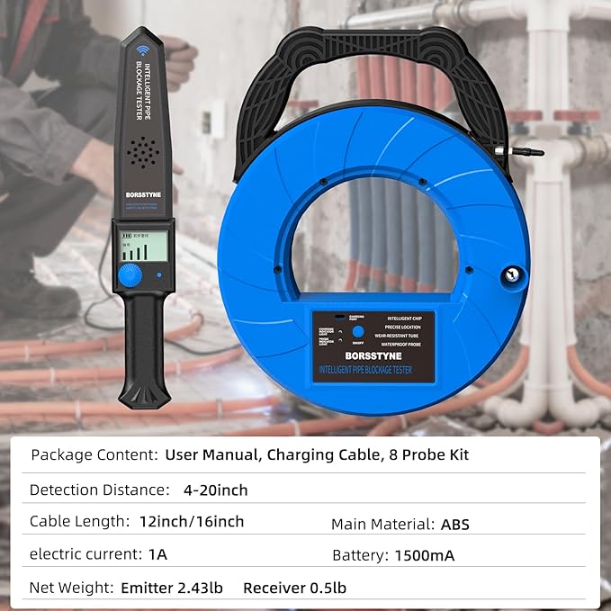 Pipe Locators Precision Blockage Detector for Water pipes underground pipes PVC pipes metal pipes Wall pipes