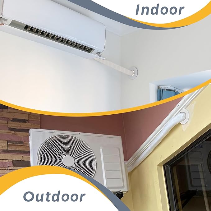Flamorrow Mini Split Cover Wall Sleeve for Air Conditioning Line Set Covers, AC Sleeve Through Wall for Outside Air Conditioning Line Sets, Pipe Accessories