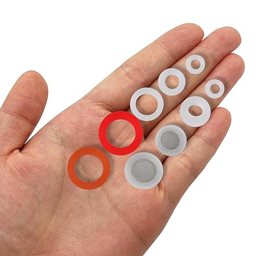 70 Pcs Plumbing Silicone Gasket Assortment Kit VMQ Silicone Washer Food Grade for Assorted Shower Head Garden Hose High Temperature Hot Plumbing Pipes Fittings Seal Repair