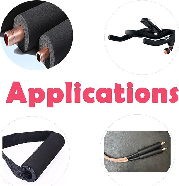 cSeao Pipe Insulation Tube (3/8" x 3/4" x 6FT), AC & Roof Rack Cover, Guitar Stand & Exercise Machine Handle Protector