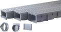 URA WATER - Model UA-100 - Drainage Trench Set - Channel Drain With Grate - Gray Plastic - 3 x 39" - (117" Total Length)