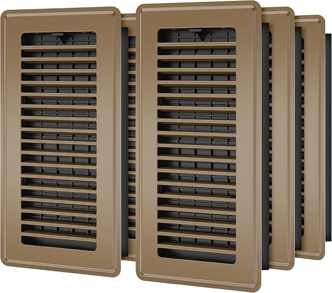 Floor Register 4x10, 6 Pack Floor Vent Covers for Home Floor Heavy Duty Steel Walkable Floor Vents Air Vent Covers for Sidewall and Floor