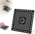 Hibbent Upgraded Shower Drain Hair Catcher, Shower Drain Cover for Bathroom Floor 6" Drain, Anti-Clogging Bathtub Drain Strainer, Stainless Steel Kitchen Sink Drain Strainer with Handle, Matte Black