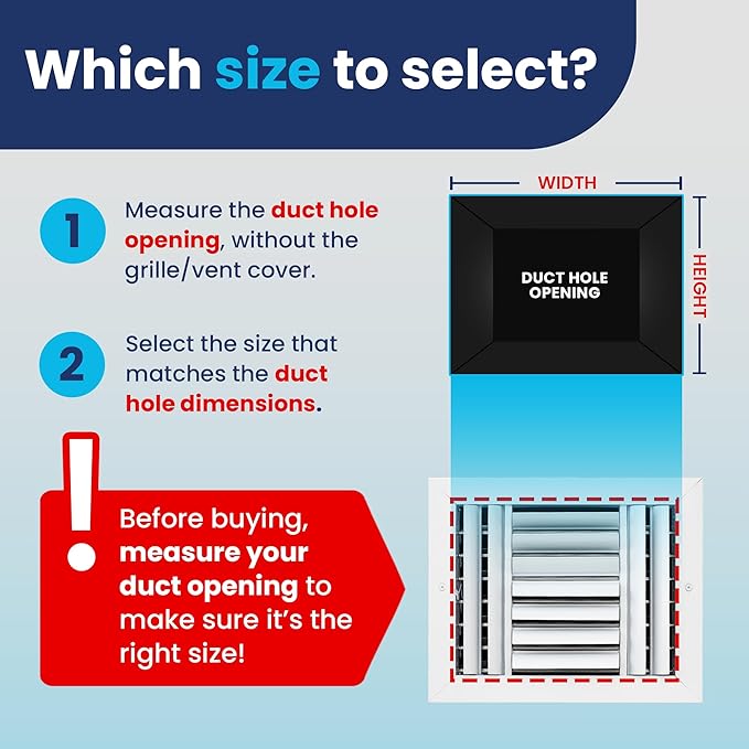 10x8 Inch (Duct Opening) Aluminum 4-Way Air Flow Vent – HVAC Vent Cover for Wall or Ceiling – Quiet HVAC Wall Register with Multi-Shutter Damper – Adjustable Curved Blade - Plastic Seal for Tight Fit
