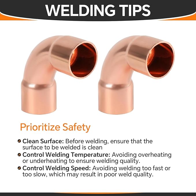 5-Pack HeSun Copper Fittings, 1-Inch Long Radius 90-Degree Copper Elbow, C x C with Sweat Solder Connection