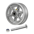 6" X 2" Sliding Gate Wheels, Cast Iron V Groove Wheel with Roller Bearing-1000 lbs Capacity, Silver (10 Pack)