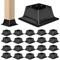 4x4 Post Base 20Pcs-Inner Size 3.6x3.6-Heavy Duty Metal Post Brackets-Deck Post Anchors-Solid Steel-Powder Coated-Wood Post Holder for Porch Handrail Railing Pergola Fence Pavilion-Support Deck Base