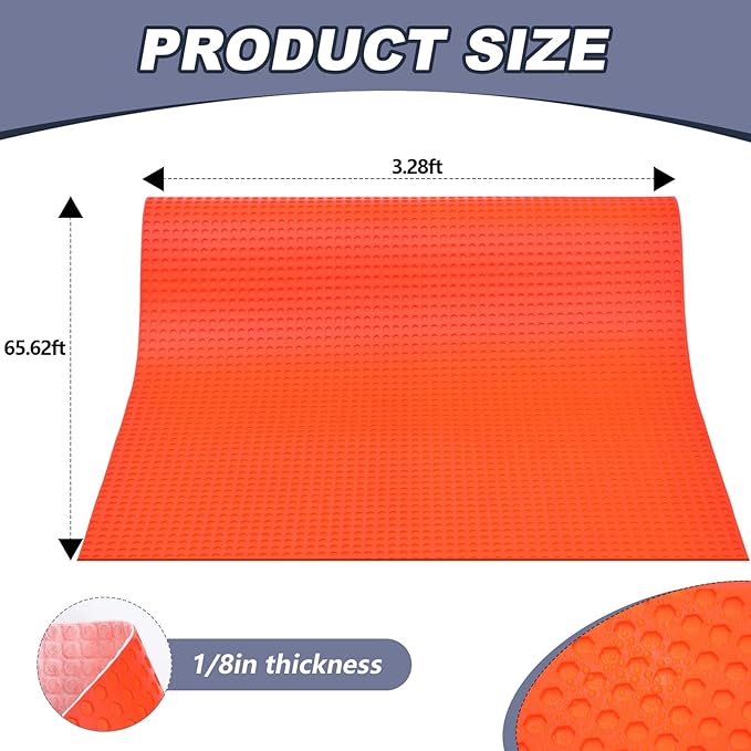 215 Sqft Uncoupling Membrane for Tile 1/8''(3mm) Thick Waterproofing Membrane Crack Prevention Anti Fracture Flooring Underlayment for Bathroom Shower Kitchen Basement(Orange)