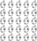 HARFINGTON 25 Pcs Hose Clamp 11/16"-1-1/4" (18-32mm) 304 Stainless Steel Adjustable Worm Gear Hose Clamp with Phillips Screw Assortment Kit for Fuel Line Pipe Plumbing Automotive Tube