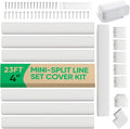 4" 23Ft Mini Split Line Set Cover, PVC Ductless Air Conditioner Decorative Pipe, Pump Covers, AC Line Cover Kit, for Outside Units Air Conditioners & Heat Pumps, All in One Set