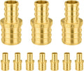 10-Pack Foskan 1/2" x 3/4" PEX Straight Reducing Coupling,Brass Crimp Fittings for PEX Tubing Pipe