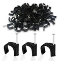 100 Pcs Pex Clamps, 3/4 Inch Pex Hangers Black Pex Fittings Half Clamps, J-Hook Pex Nail on Clamps for 3/4" OD Tubing Pipe, Pipe Support, Fixing Wire (20mm)