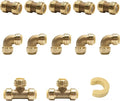 (Pack of 12) EFIELD 1/2 Inch Push Fit Fitting Bundles to Connect Pex, Copper, CPVC -Tee "T" 2 Pieces, Elbow and Coupling 5 Pieces each, with a Disconnect Clip,(PF138)