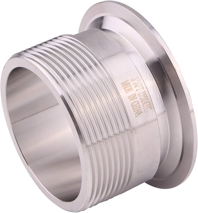 DERNORD 3'' Tri clamp Adapter to 3 inch MNPT Thread Ferrule Sanitary Pipe Fitting