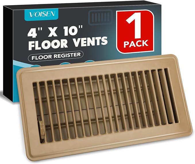 VOISEN 4x10 Floor Register, Brown Floor Vent Covers,Heavy Duty Steel Walkable Floor Vents,Vent Covers for Home Floor