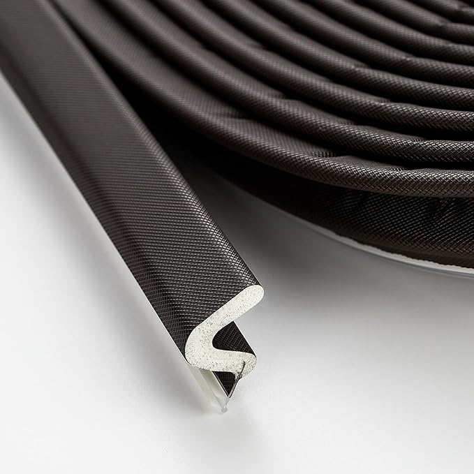 Weather Stripping Door Seal Strip Soundproof "Q" Foam Weather Stripping for Door Frame, Exterior Door Weather Stripping for Large Gap, Easy to Install（Brown, 19.8FT)