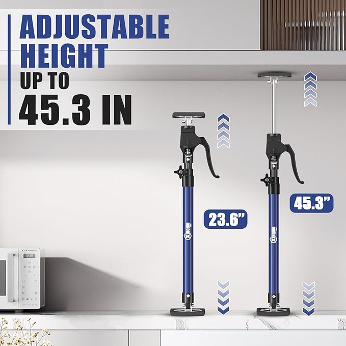 XINQIAO Cabinet Jacks for Installing Cabinets, Heavy Duty Third Hand Tools Adjustable Support Pole from 23.6 in to 45.3 in, 1 PC