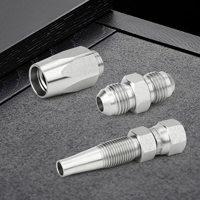 TAISHER 2PCS Hydraulic Hose Repair Kit 1/2" Reusable Fittings, 2-Wire Size #08 Field Repair Kit