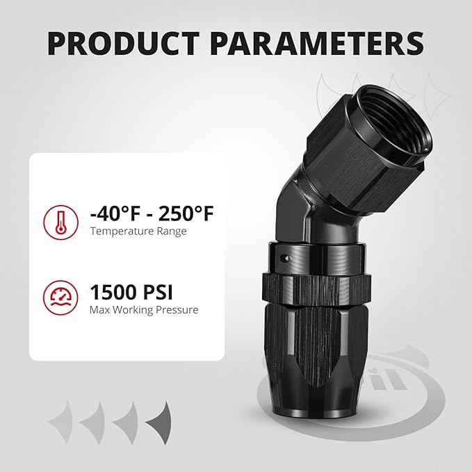 EVIL ENERGY 10AN Hose End Fitting 45 Degree Swivel Low Profile Forged Aluminum for CPE Braided Line