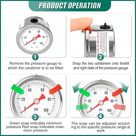0-100PSI Stainless Steel Glycerin Filled Fuel Pressure Gauge 1.5" Dial Size, 1/8" NPT Back Mount, with 3/8" Barb Fuel Line Pressure Adapter, for Water, Oil, Air, Pressure Test