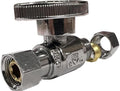 EZ-Fluid 3/8" O.D Female Compression x 3/8" O.D Male Comp. Brass Quarter Turn Water Shut Off Straight Repair Add On Stop Ball Valve,Chrome For Kitchen,Bathroom, Add a Tee Plumbing